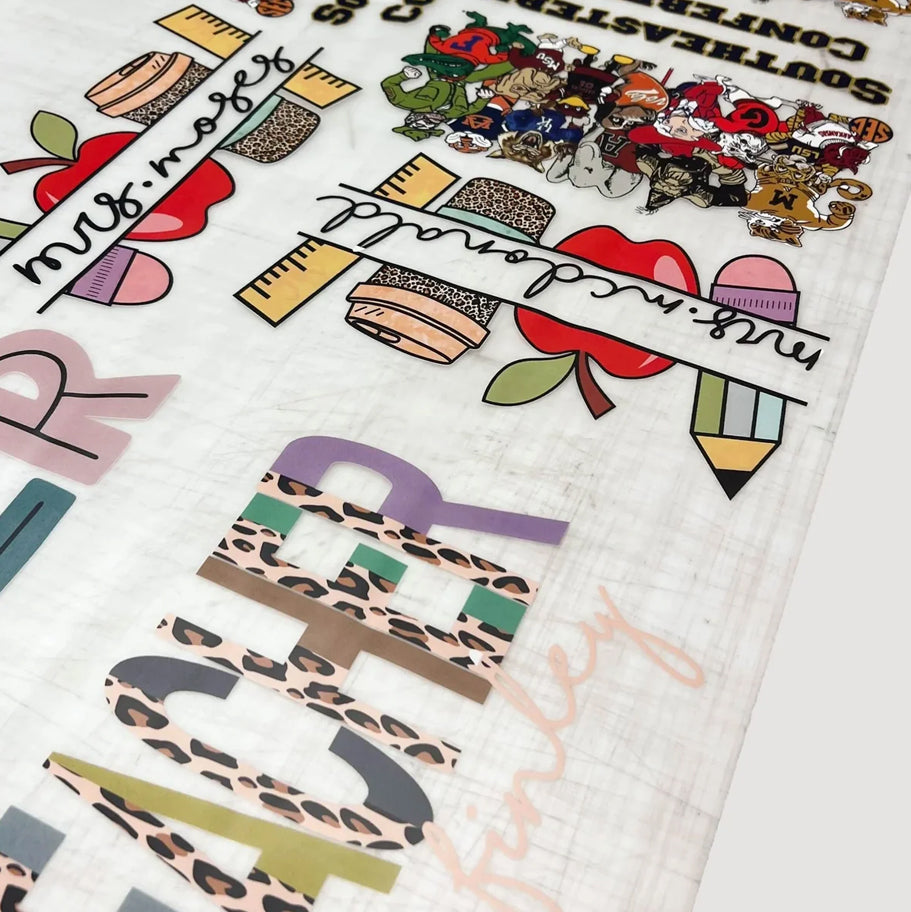 DTF transfer by size