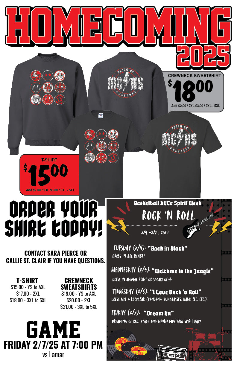 MCHS Basket Ball Homecoming Apparel